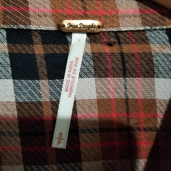 New FREE PEOPLE plaid Button Down Shirt - Picture 6 of 8